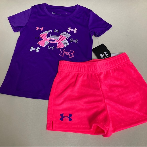 Under Armour cute pink purple shorts set - Picture 4 of 6